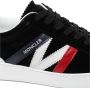 Moncler Navy Blue Red and White Calf Suede Monaco M Low Top Sneakers Zwart Heren - Thumbnail 11
