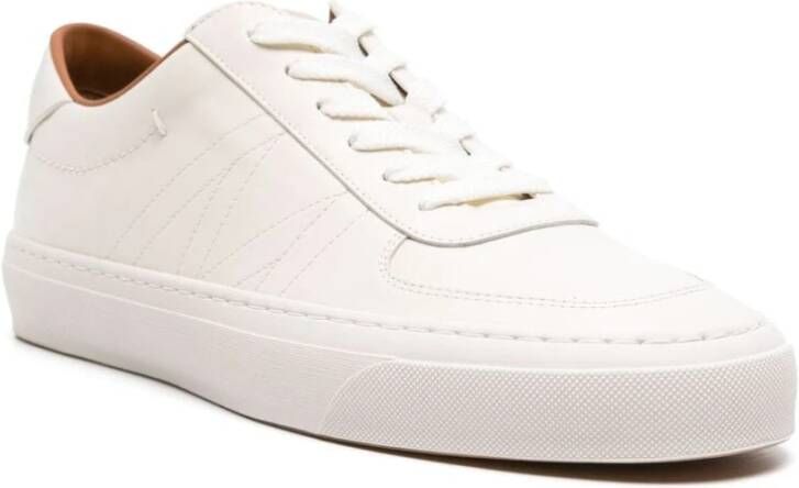 Moncler Witte Leren Sneakers met Veters White Heren