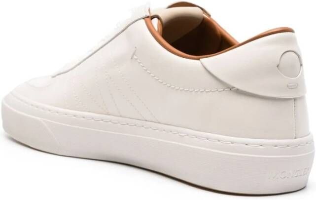 Moncler Witte Leren Sneakers met Veters White Heren