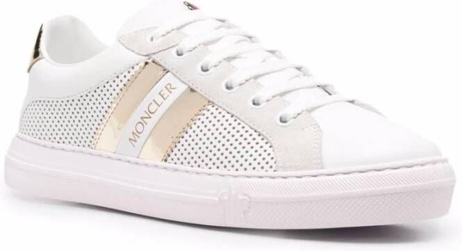 Moncler Witte Leren Sneakers Ss22 White Dames