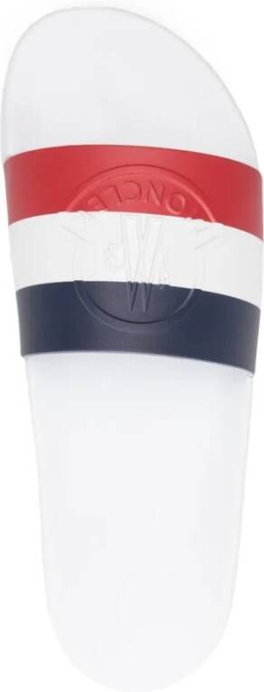 Moncler Witte Slide Sandalen met Logoband