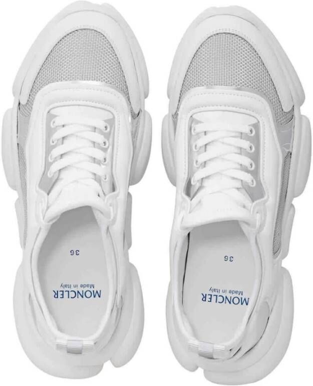 Moncler Witte Veterschoenen met Lage Top van Leer