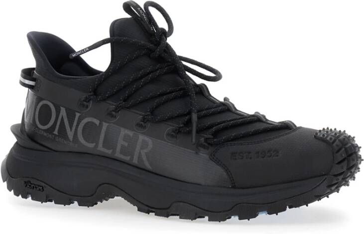 Moncler Zwarte lage sneakers met Maxi-logo Black Heren