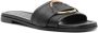 Moncler Bell Lederen Platte Sandalen Black Dames - Thumbnail 2