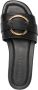 Moncler Bell Lederen Platte Sandalen Black Dames - Thumbnail 3