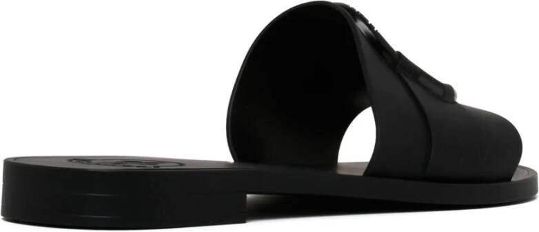 Moncler Zwarte Mon Slides met 3D Logo Black Dames