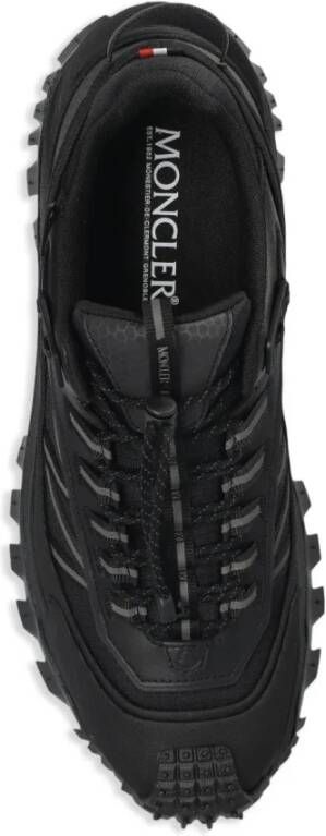 Moncler Zwarte Nylon Rubberen Zool Sneakers