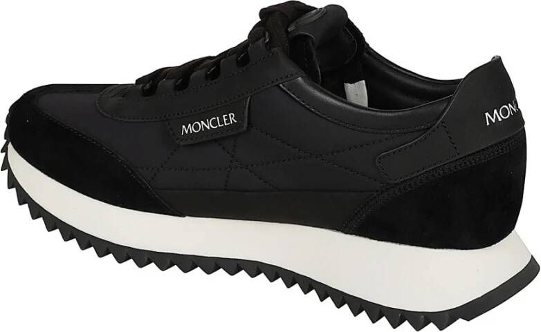 Moncler Zwarte Pacey Nylon Leren Sneakers