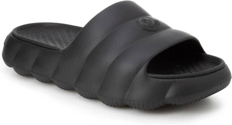 Moncler Zwarte platte schoenen Pinaforemetal stijl Black Heren