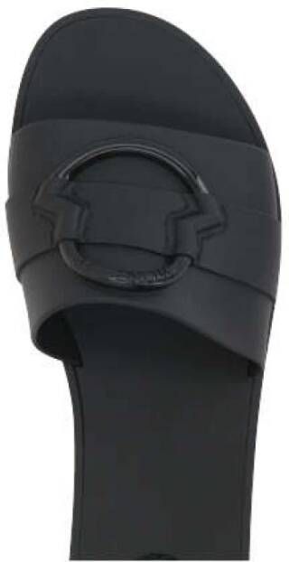 Moncler Zwarte Slide Sandalen met Logo Detail Black Dames