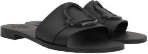 Moncler Zwarte Slide Sandalen met Logo Detail Black Dames