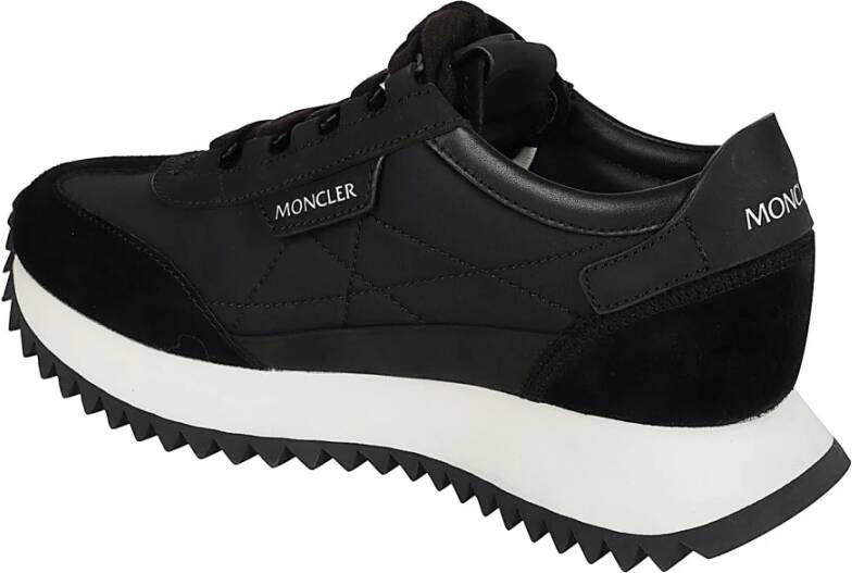 Moncler Zwarte Sneakers Pacey2 Lichtgewicht Nubuck Suède