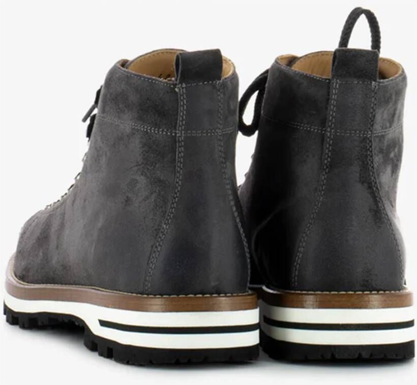 Monpiz Verouderde Carbon Suede Schoenen Gray Heren