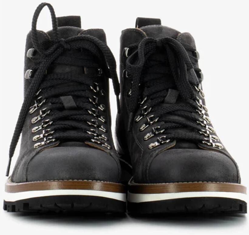 Monpiz Verouderde Carbon Suede Schoenen Gray Heren