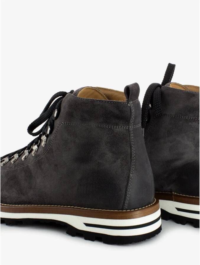 Monpiz Verouderde Carbon Suede Schoenen Gray Heren