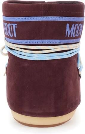 Moon Boot Bordeaux Suède Iconische Lage Laarzen