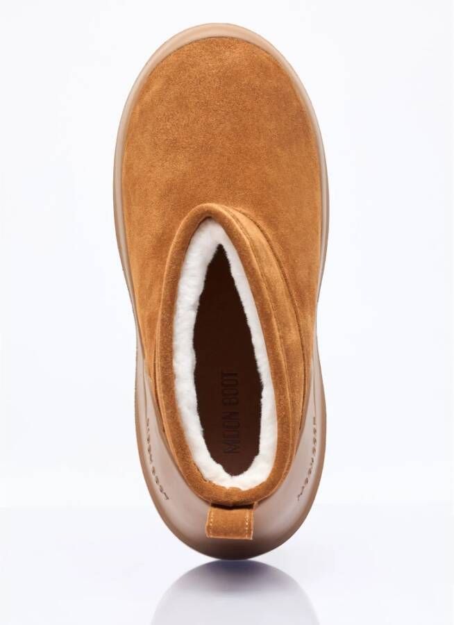 Moon Boot Embossed Logo Low Suede Boots
