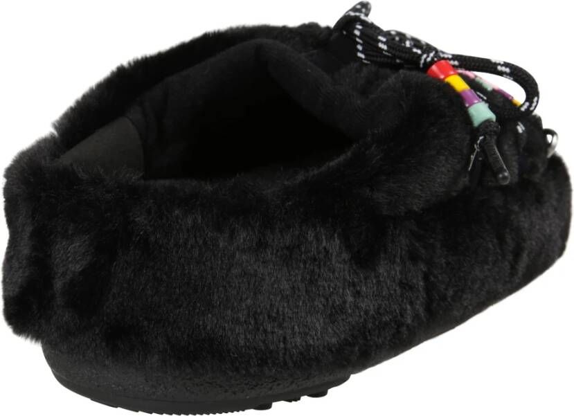 moon boot Faux Fur Beads Mule Black Dames