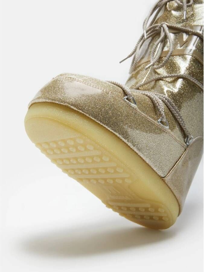 moon boot Gouden Glitter Iconische Winterlaarzen Yellow Dames