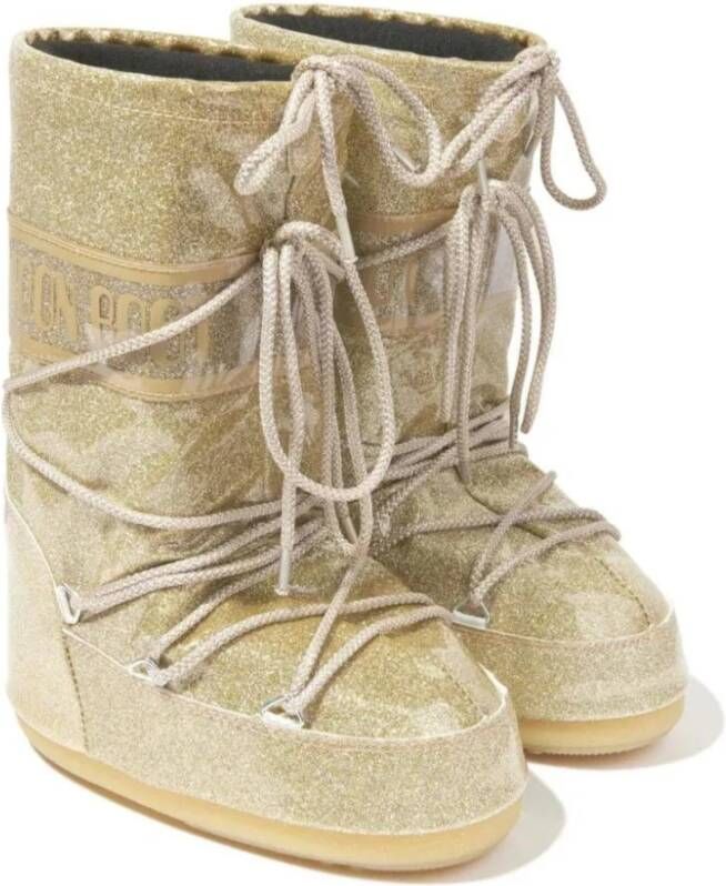 moon boot Gouden Waterdichte Icon Platte Schoenen Beige Dames