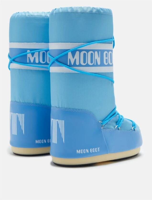 moon boot Hoge Iconische Nylonlaarzen Alaskan Blue Dames