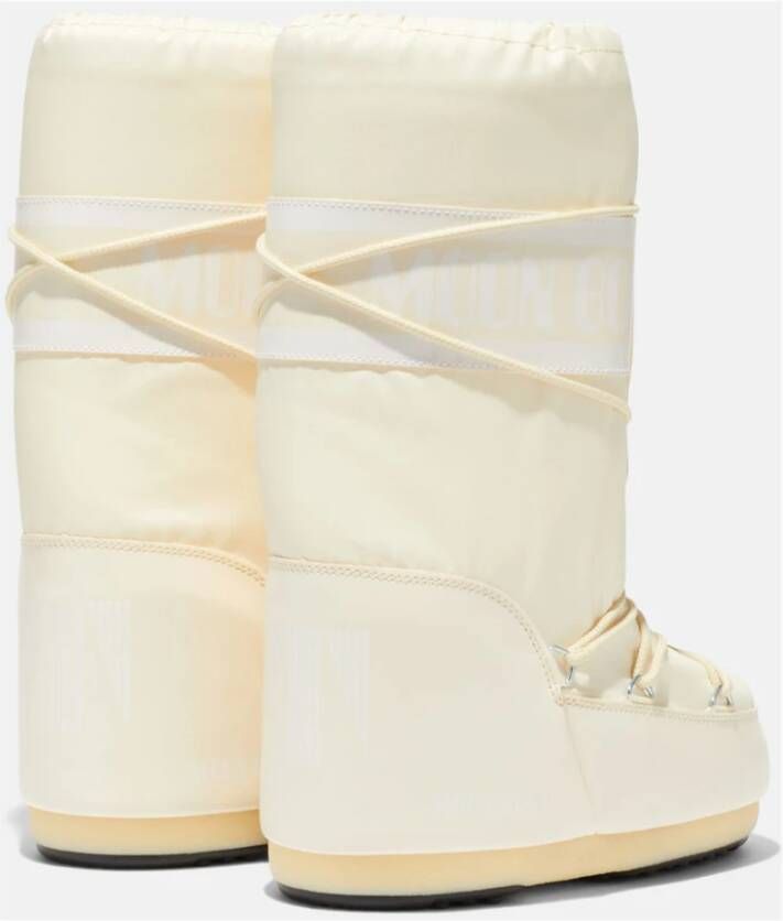 moon boot Iconische Nylon Boots in Crème Beige Dames