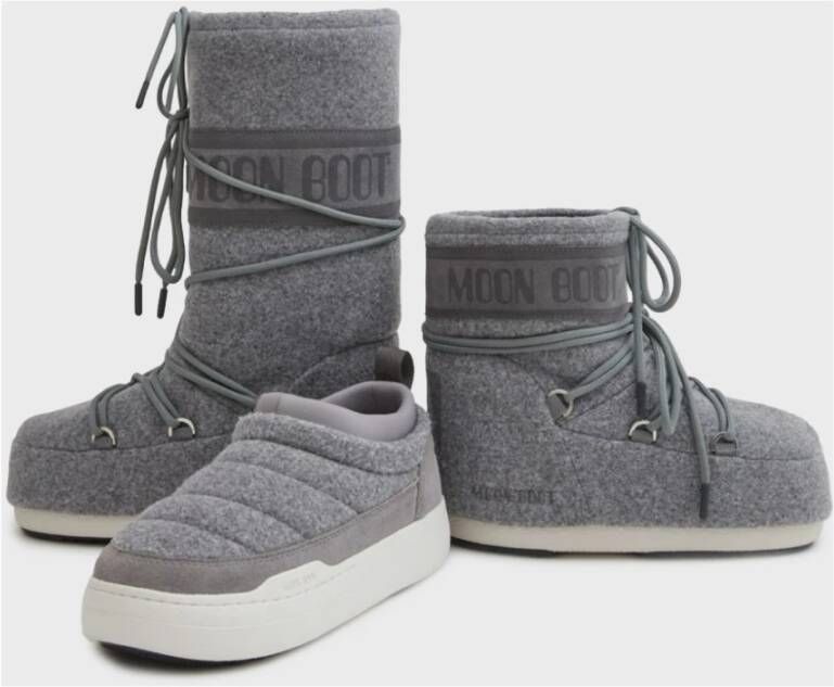 moon boot Lage Vilt Iconische Winterlaarzen Gray Dames