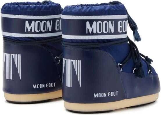 Moon Boot Marineblauw Logo Print Veterschoenen