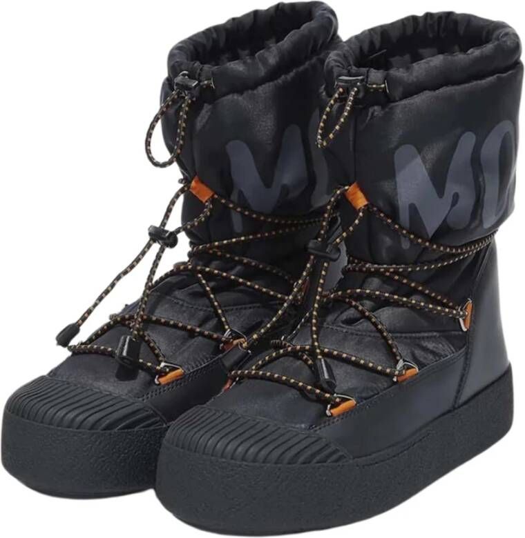 moon boot Platte Zwarte Winterlaarzen Black Heren