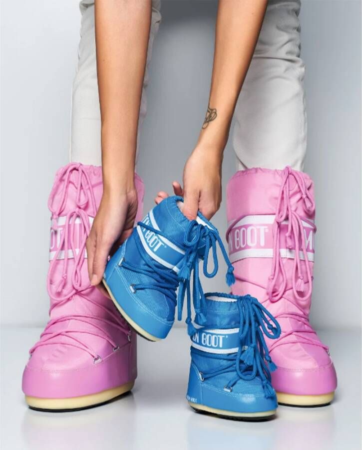 Moon Boot Roze winterlaarzen met waterdichte coating