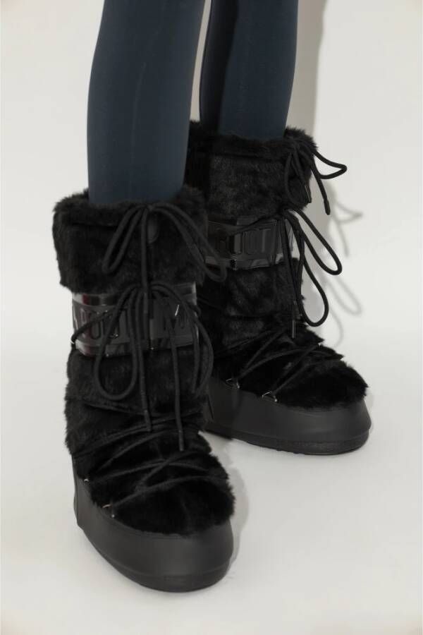 moon boot Sneeuwlaarzen 'Icon Faux Fur' Black Dames