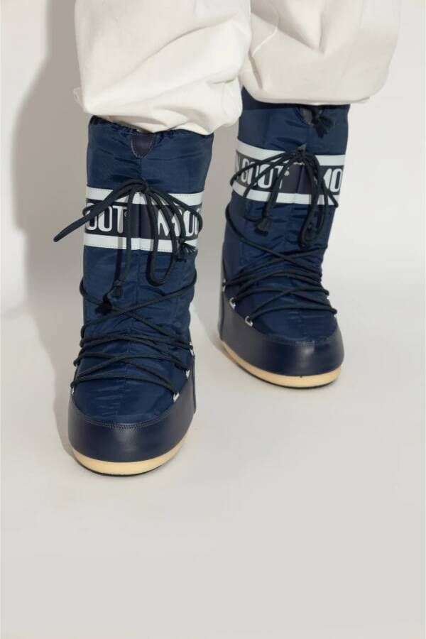 moon boot Icon Nylon Sneeuwlaarzen Blue Dames