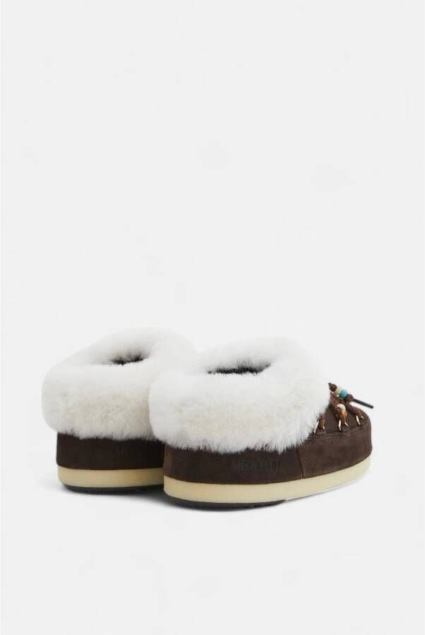 moon boot Suède Mule met Faux-Fur Voering Brown Dames