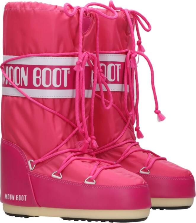 moon boot Waterdichte Nylon Winterlaarzen Pink Dames