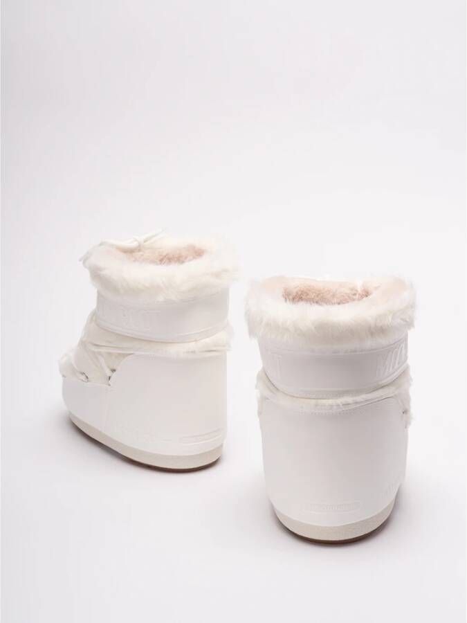 moon boot Faux Fur Lage Laarzen Wit Dames