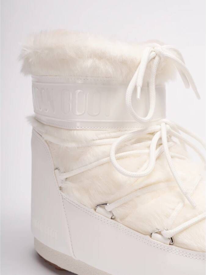 moon boot Faux Fur Lage Laarzen Wit Dames