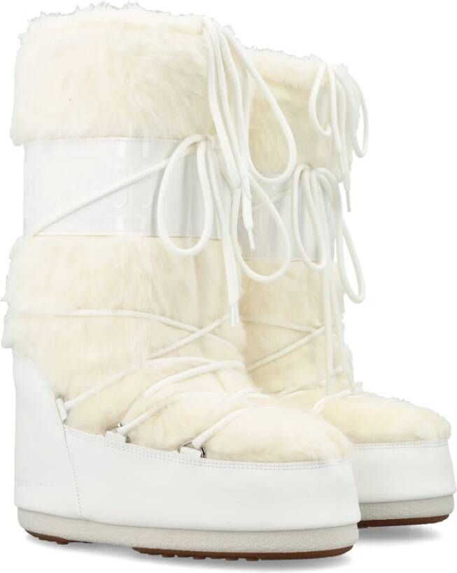 moon boot Witte Faux Fur Hoge Laarzen White Dames