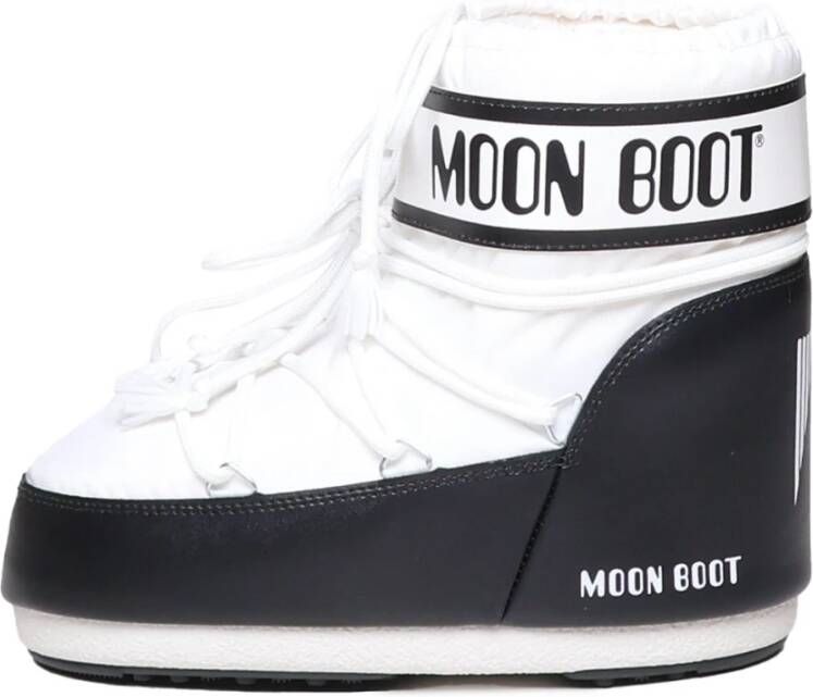 Moon Boot Witte Winterlaarzen Veters PVC Details