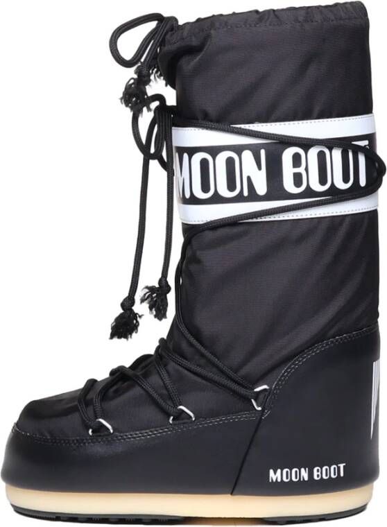 Moon Boot Zwarte nylon sneeuwlaarzen met logo
