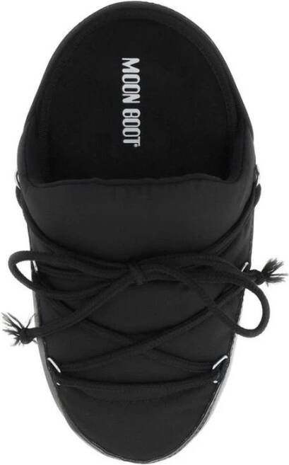 moon boot Zwarte platte icoonmuilen schoen Black Dames
