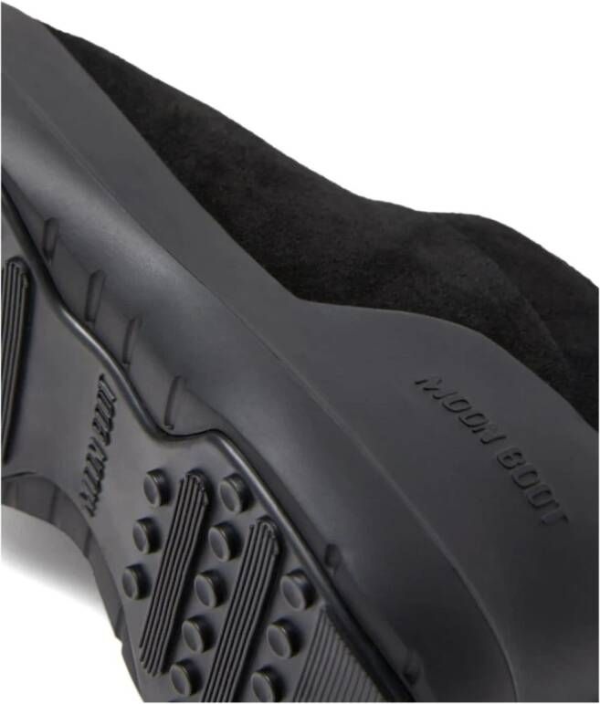 moon boot Zwarte Suède Enkellaarzen voor Dames Black Dames