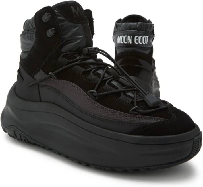Moon Boot Zwarte Veterschoenen met Dikke Zool