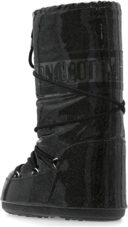 moon boot Zwarte waterdichte instaplaarzen met glitterdetails Zwart Dames