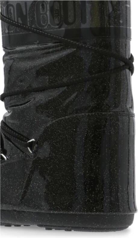 moon boot Zwarte waterdichte instaplaarzen met glitterdetails Zwart Dames
