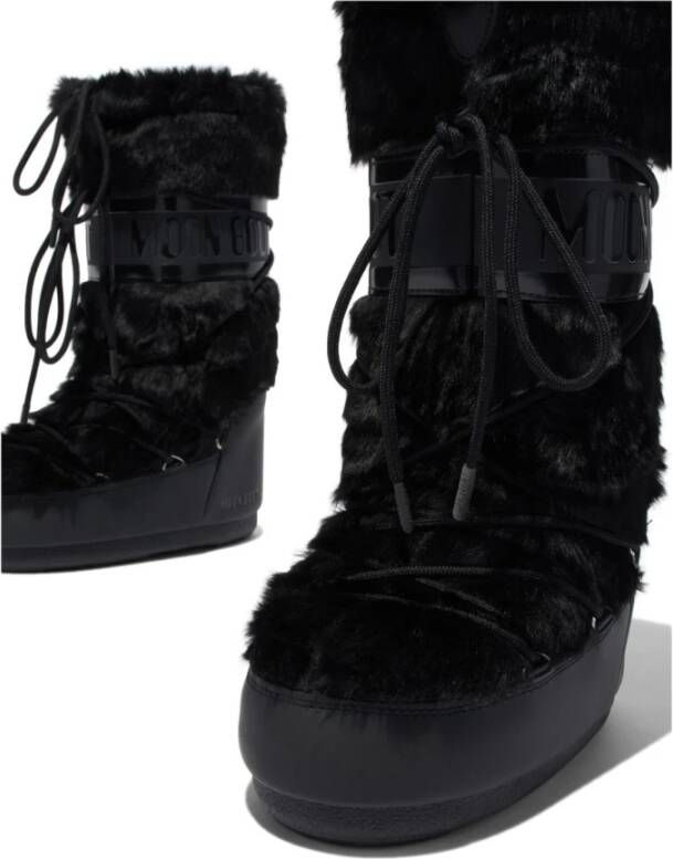 moon boot Zwarte winterlaarzen met imitatiebont Black Dames