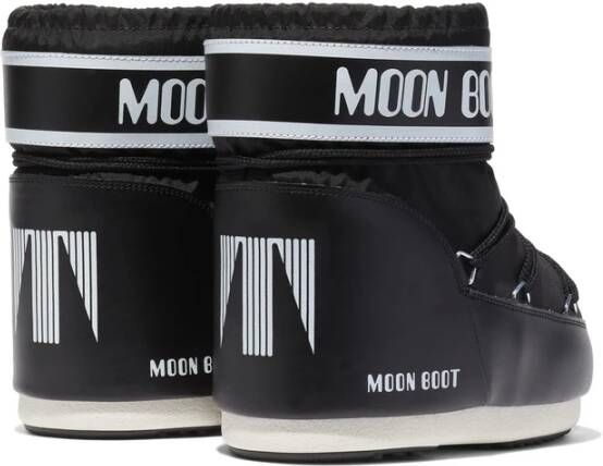 Moon Boot Zwart Wit Gewatteerde Veterschoenen