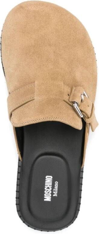 Moschino Beige Sandalen met Gesp Sluiting