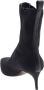 Moschino Logo Label Puntige Enkellaarzen Black Dames - Thumbnail 3
