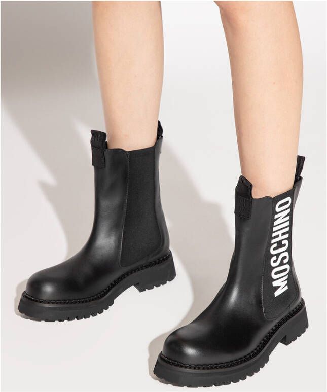 Moschino Chelsea -laarzen met logo Zwart Dames