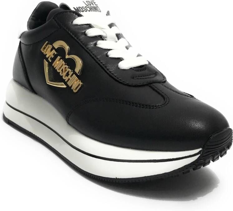 Moschino Dames Sneaker Love van Leer in Zwart Dames